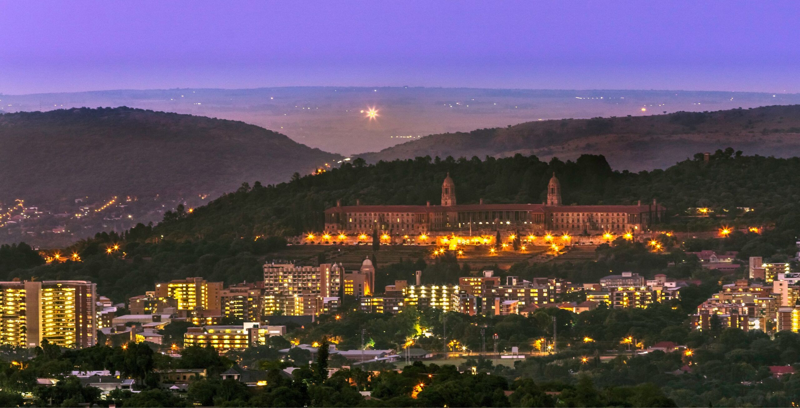 Union Buildings in Tshwane Pretoria bei Sonnenaufgang