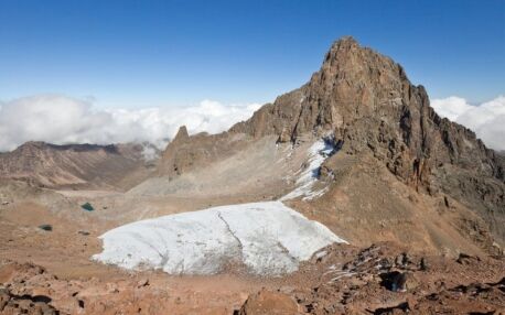 Blick auf den Gipfel des Mount Kenya