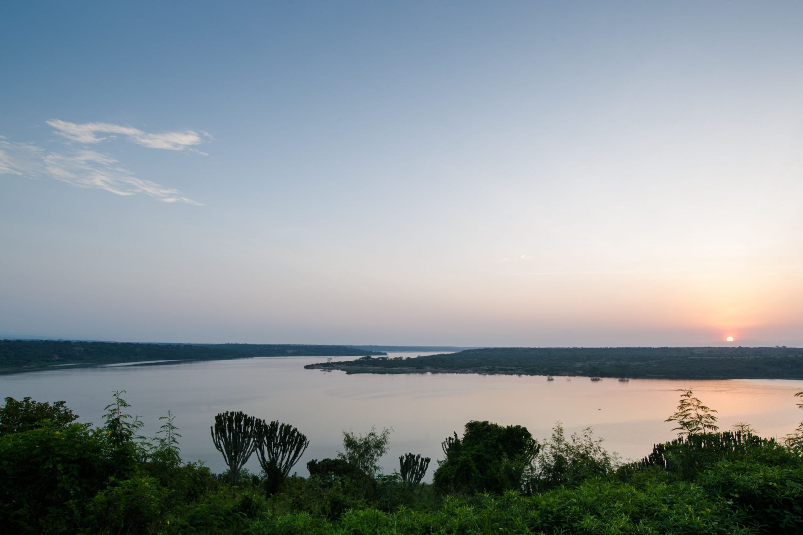 Kazinga-Kanal bei Sonnenuntergang