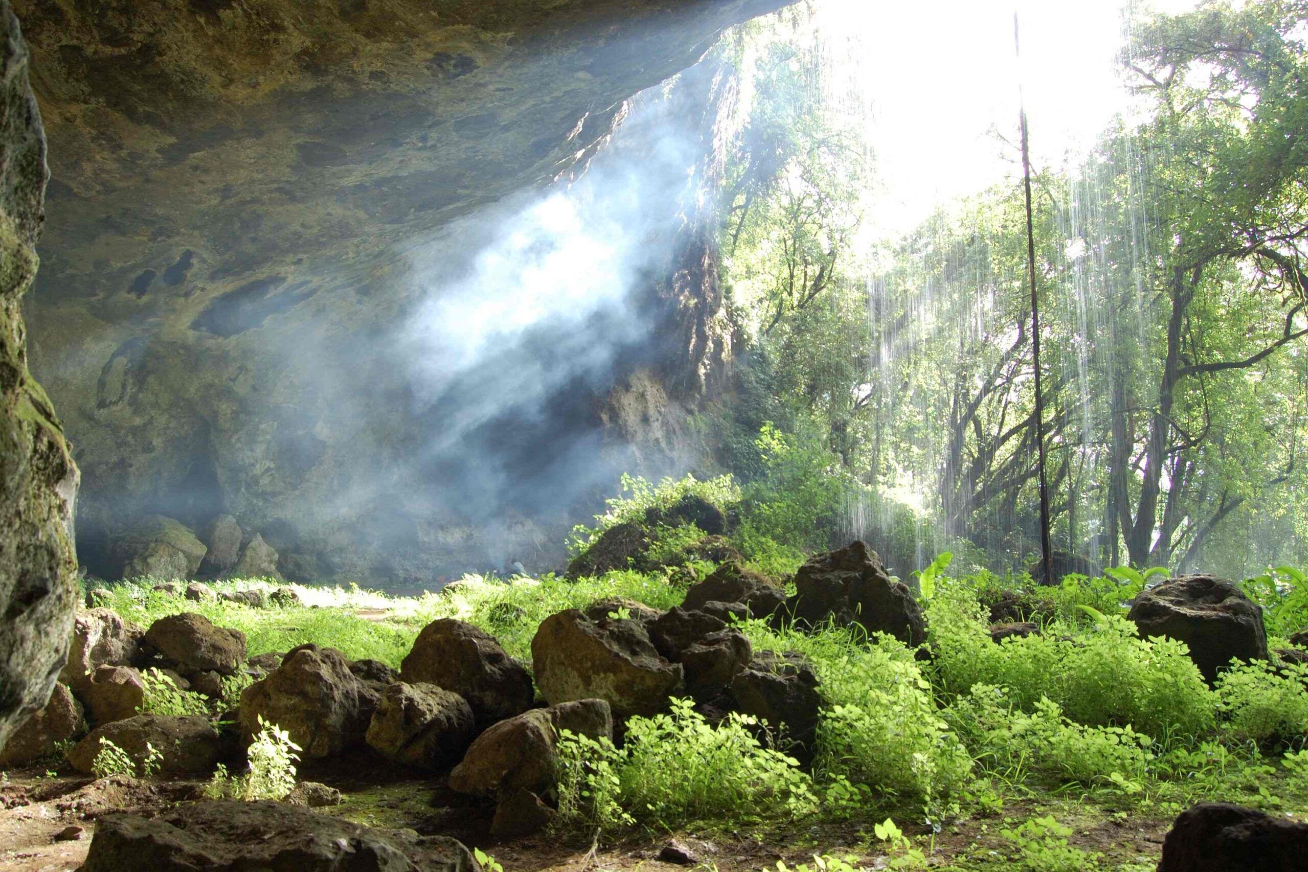 Geheimnisvolle Landschaften mit Nebel bei den Sipi Falls